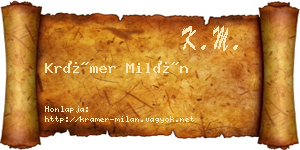 Krámer Milán névjegykártya