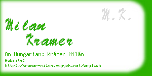 milan kramer business card