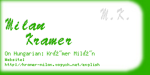 milan kramer business card